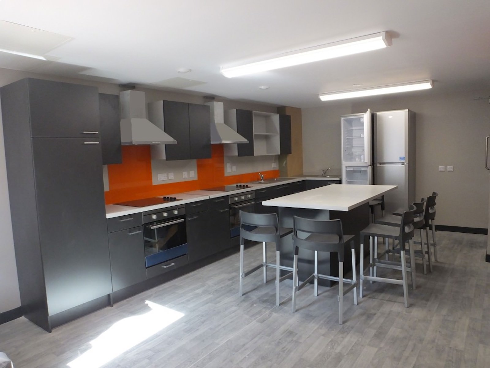 internal view of a kitchen in the gateway building student accomodation
