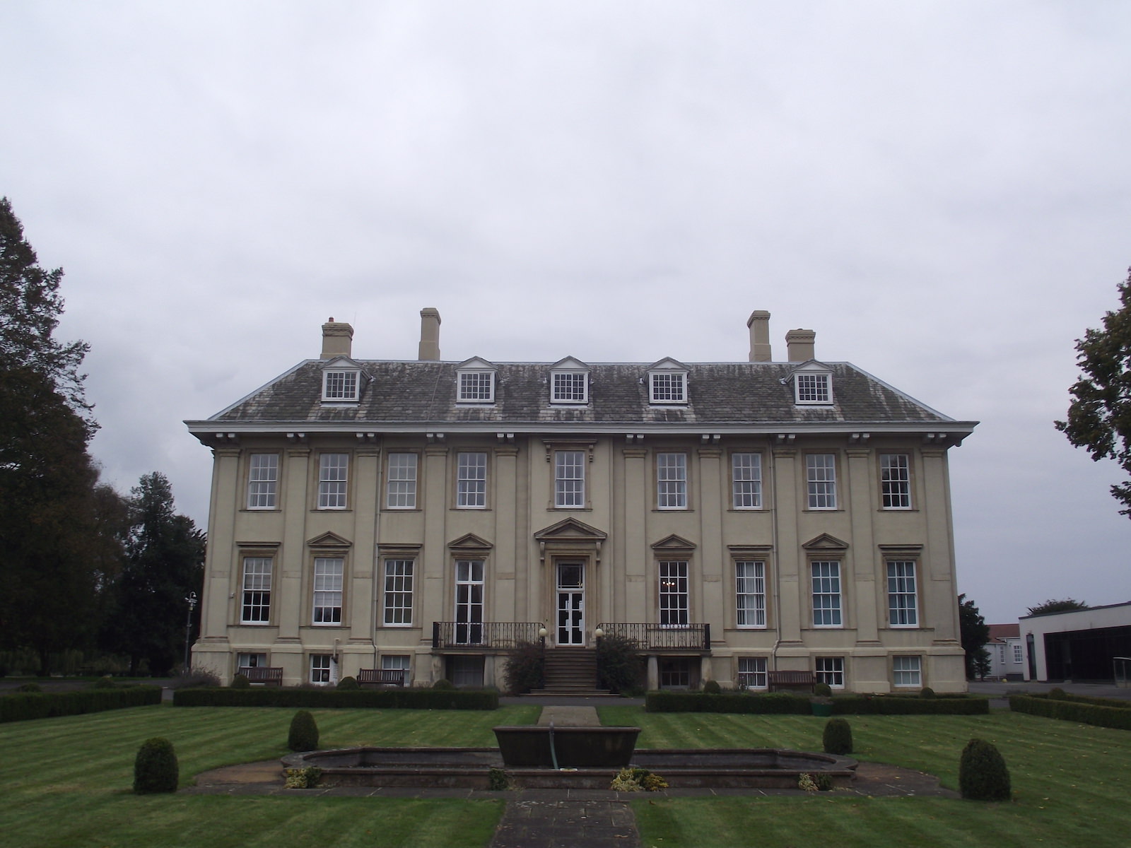 external view of the cowick hall and its outside garden