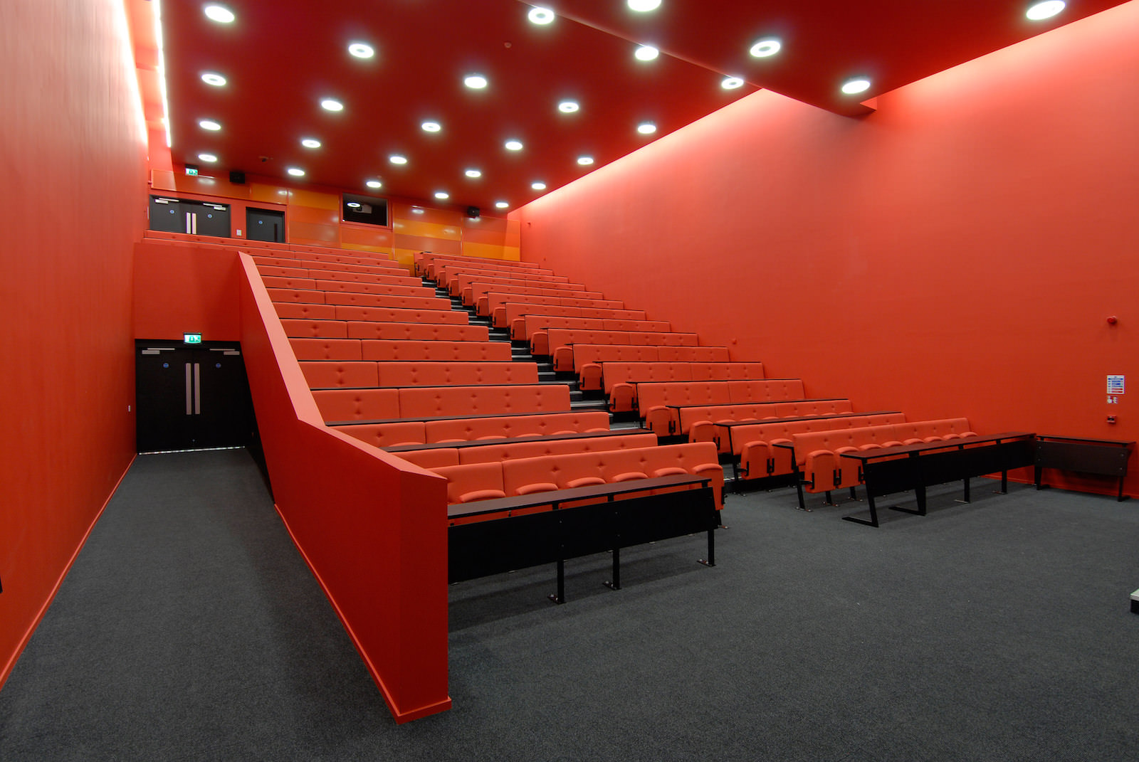 red and minimal theatre of the east midlands media technology centre