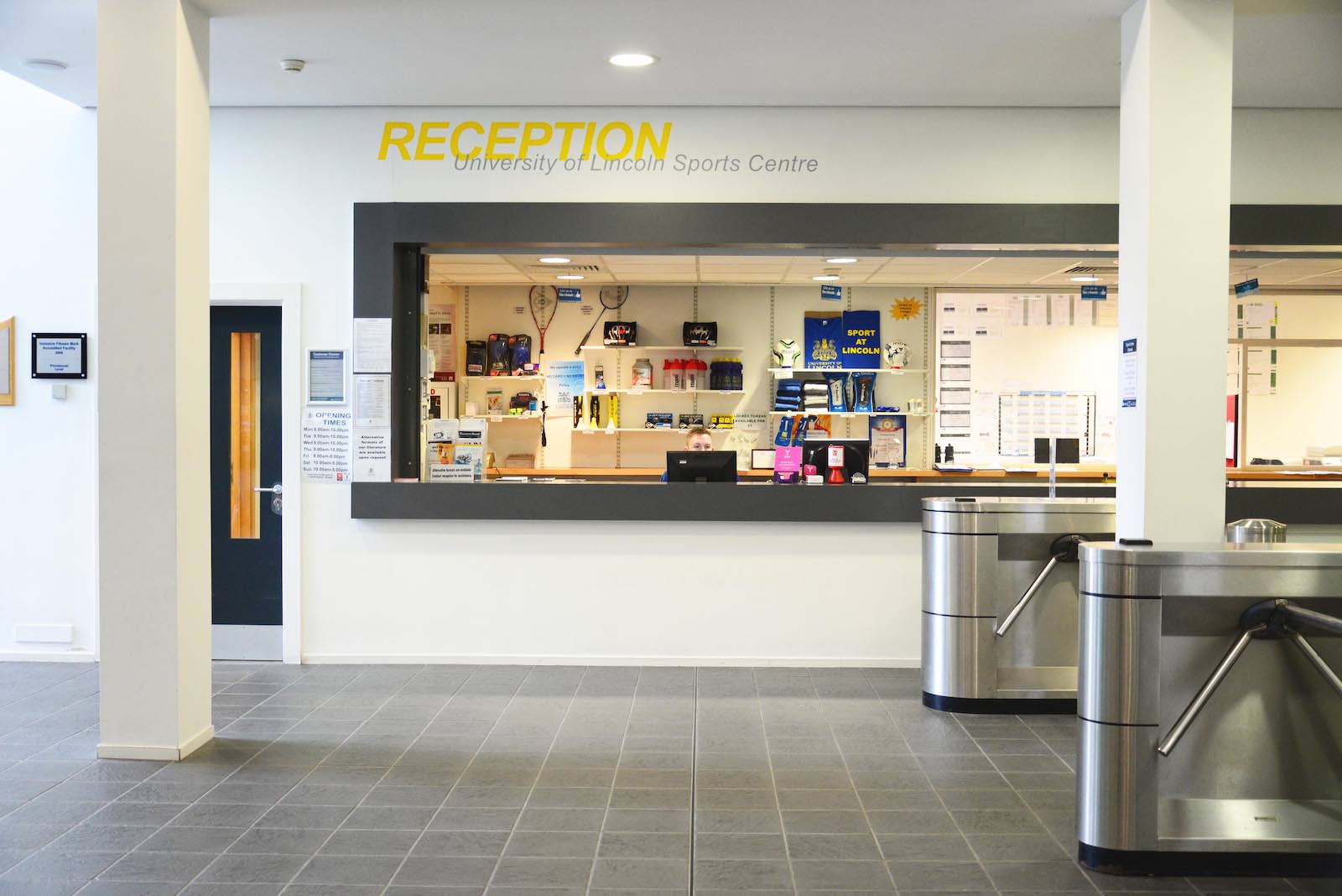 reception of the university of lincoln sports centre