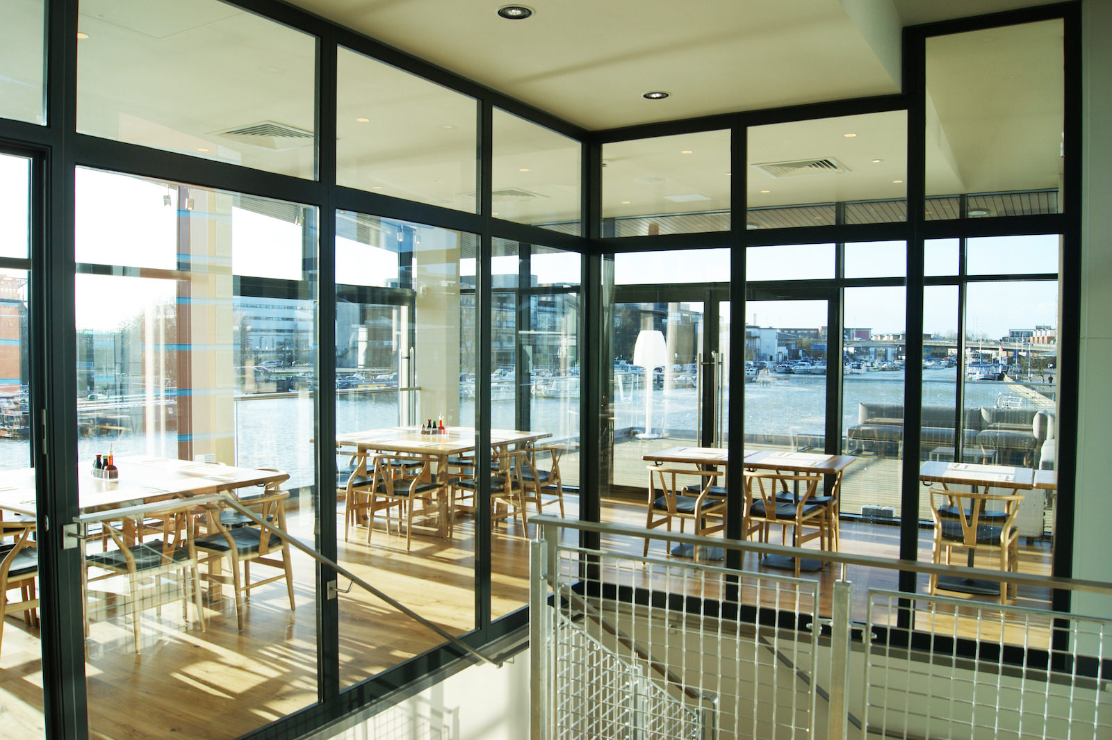 amazing view of the modern interior design of the Harbourmasters wagamama building